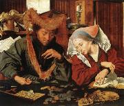 Marinus van Reymerswaele The Moneychanger and His Wife painting